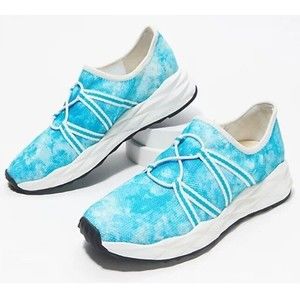 Isaac Mizrahi Sneakers Shoes Tie Dye Sea Glass Multi Blue 7.5 Slip on NEW